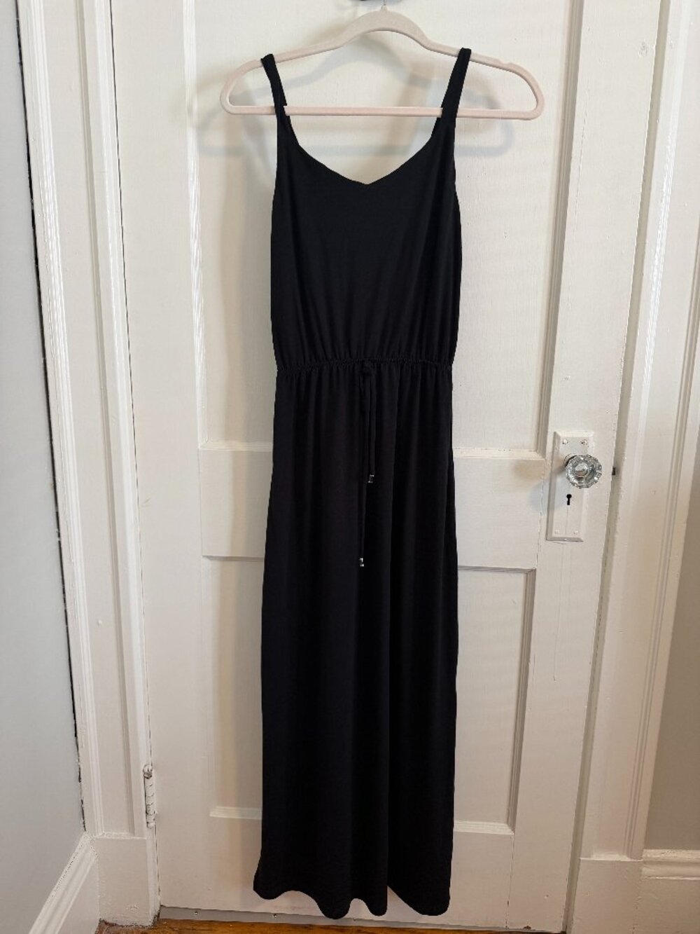 Lildy Black Tie Waist Maxi Dress | Size S/M | Sleeveless Casual Dress